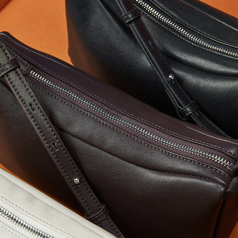 Genuine leather women's underarm bag lightweight shoulder messenger bag small fresh all-match solid color soft women's bag