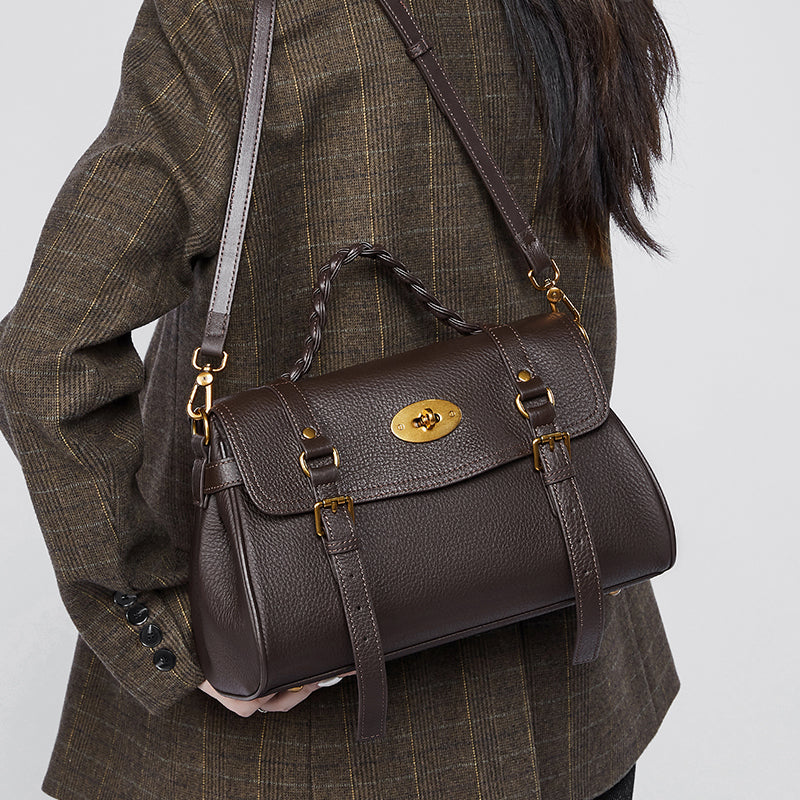 Genuine leather messenger bag handbag shoulder briefcase