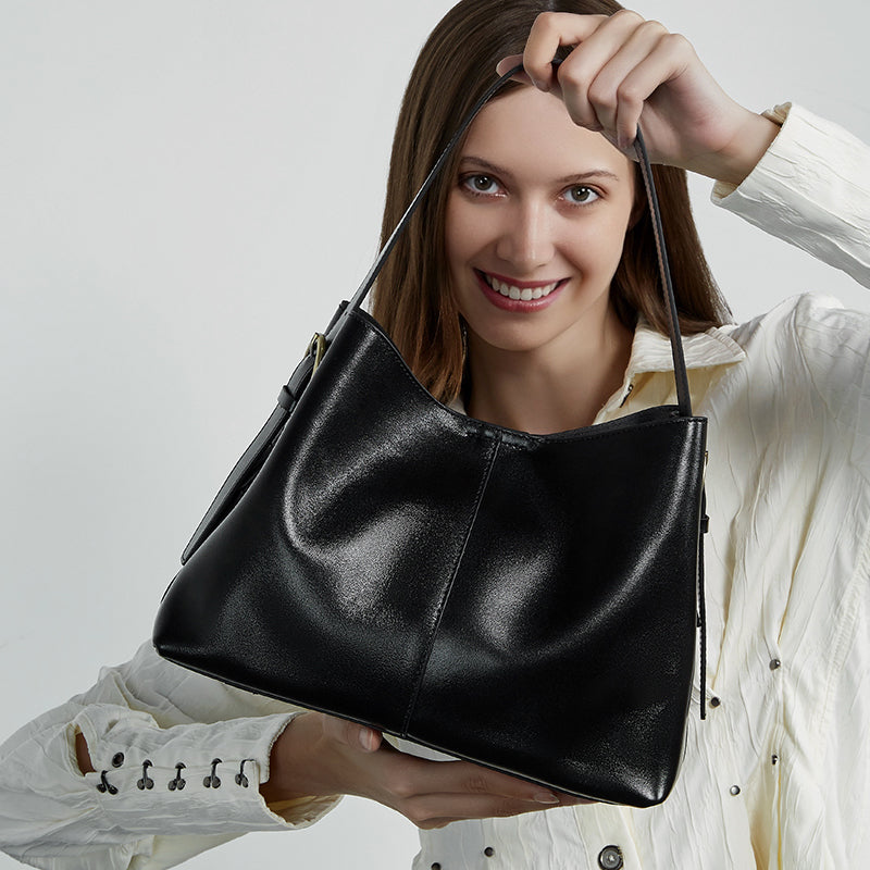 First layer vegetable tanned leather tote bag genuine leather shoulder bag for women large capacity versatile messenger bag