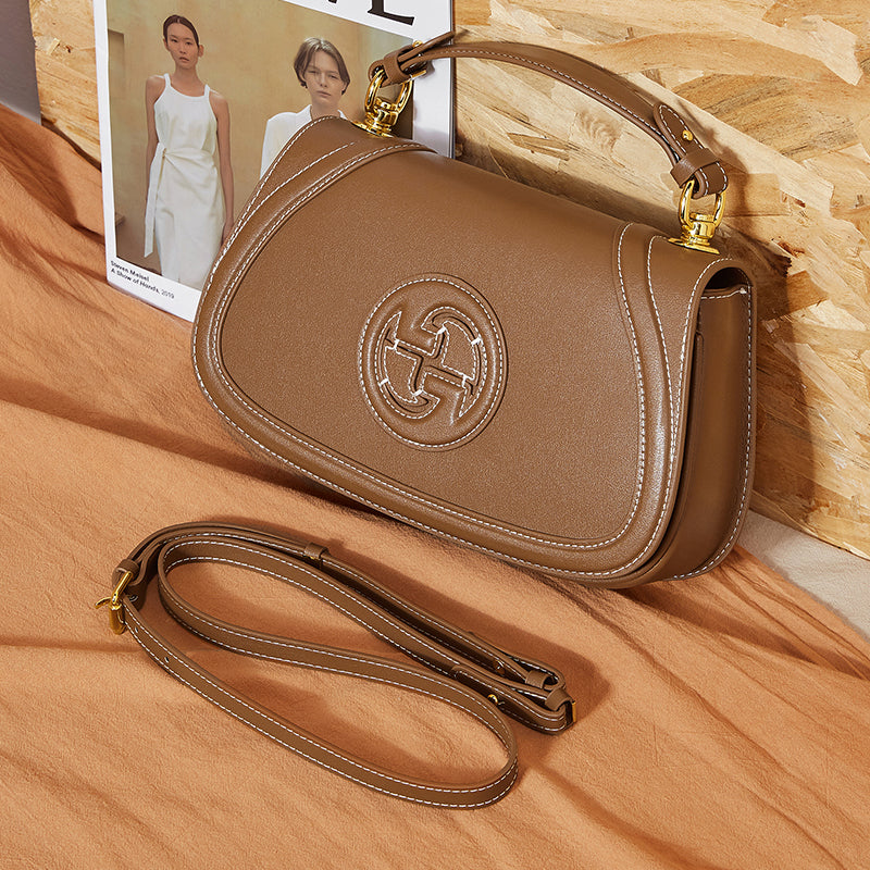 Genuine leather saddle bag high-grade retro women's bag single shoulder messenger bag versatile underarm bag