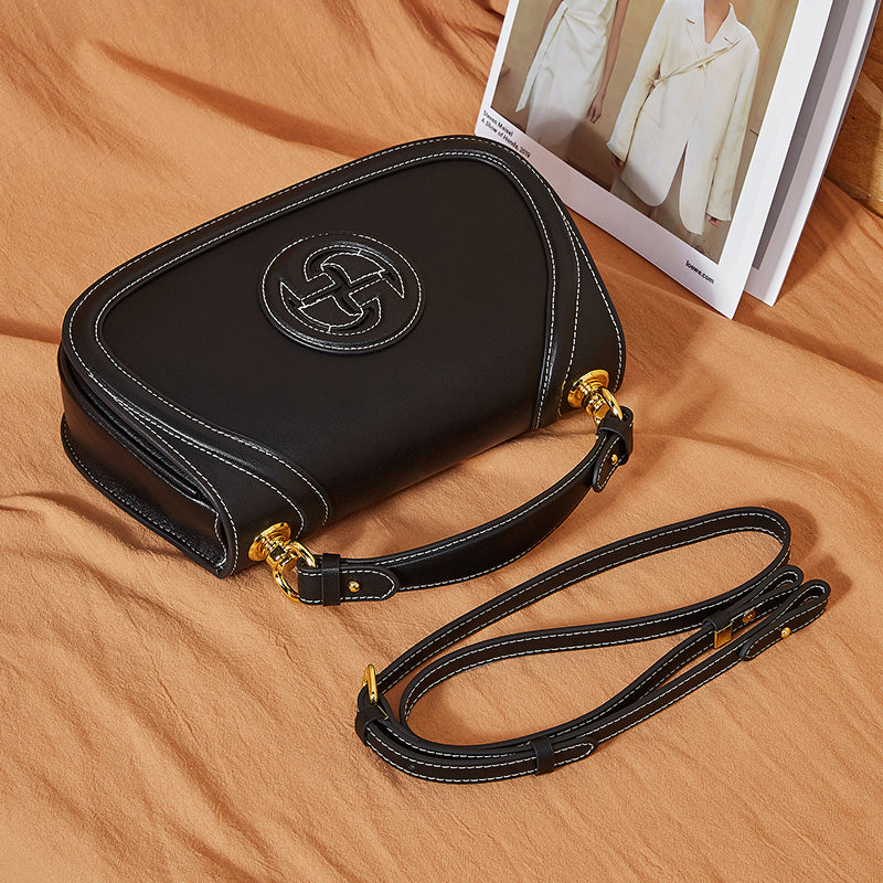 Genuine leather saddle bag high-grade retro women's bag single shoulder messenger bag versatile underarm bag