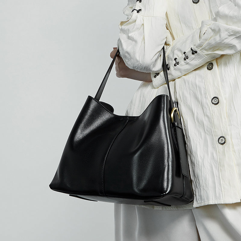 First layer vegetable tanned leather tote bag genuine leather shoulder bag for women large capacity versatile messenger bag