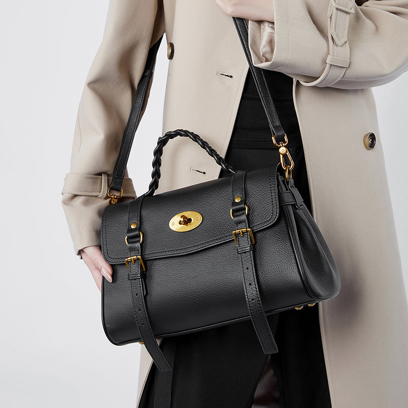 Genuine leather messenger bag handbag shoulder briefcase