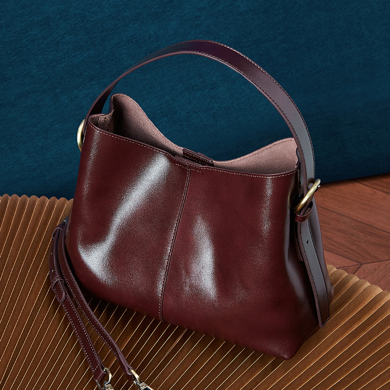 First layer vegetable tanned leather tote bag genuine leather shoulder bag for women large capacity versatile messenger bag