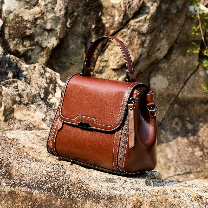 Genuine leather shoulder bag women's bag messenger bag versatile simple handbag