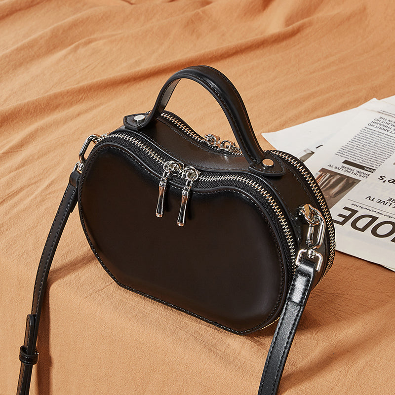 Genuine leather niche design handbag Apple bag women's versatile underarm bag simple shoulder bag