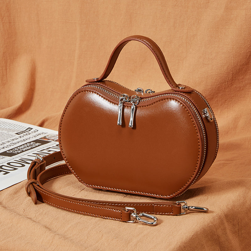 Genuine leather niche design handbag Apple bag women's versatile underarm bag simple shoulder bag