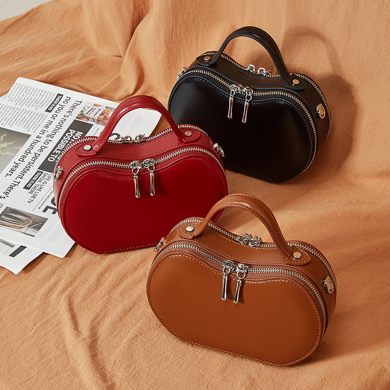 Genuine leather niche design handbag Apple bag women's versatile underarm bag simple shoulder bag