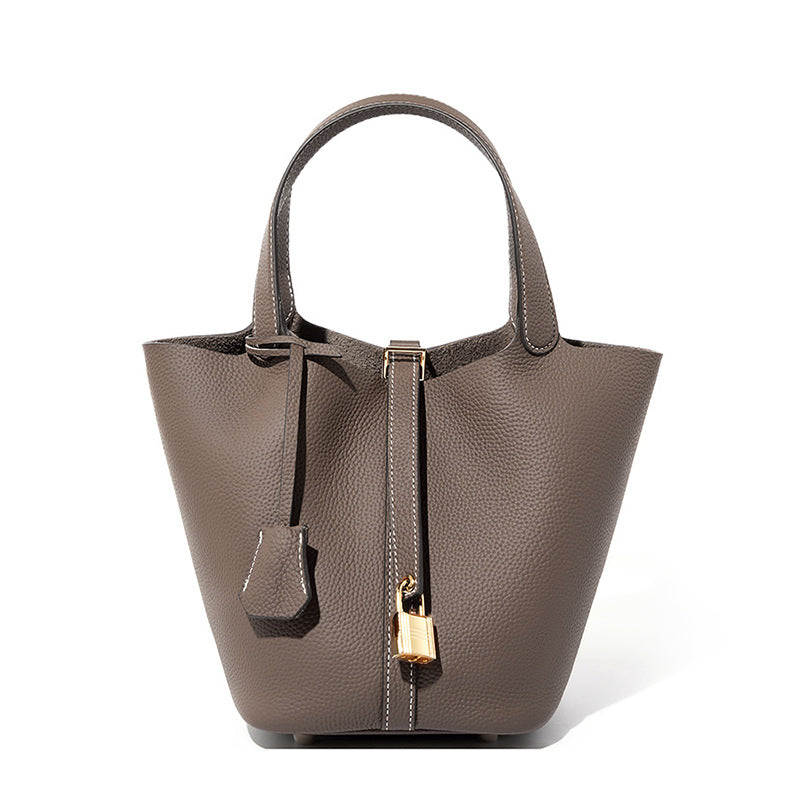 Bucket bag genuine leather handbag