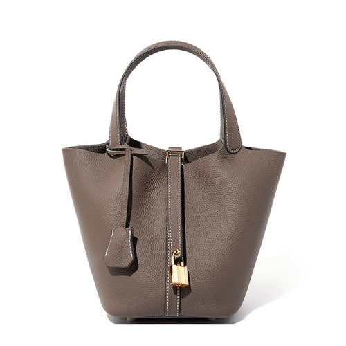 Bucket bag genuine leather handbag
