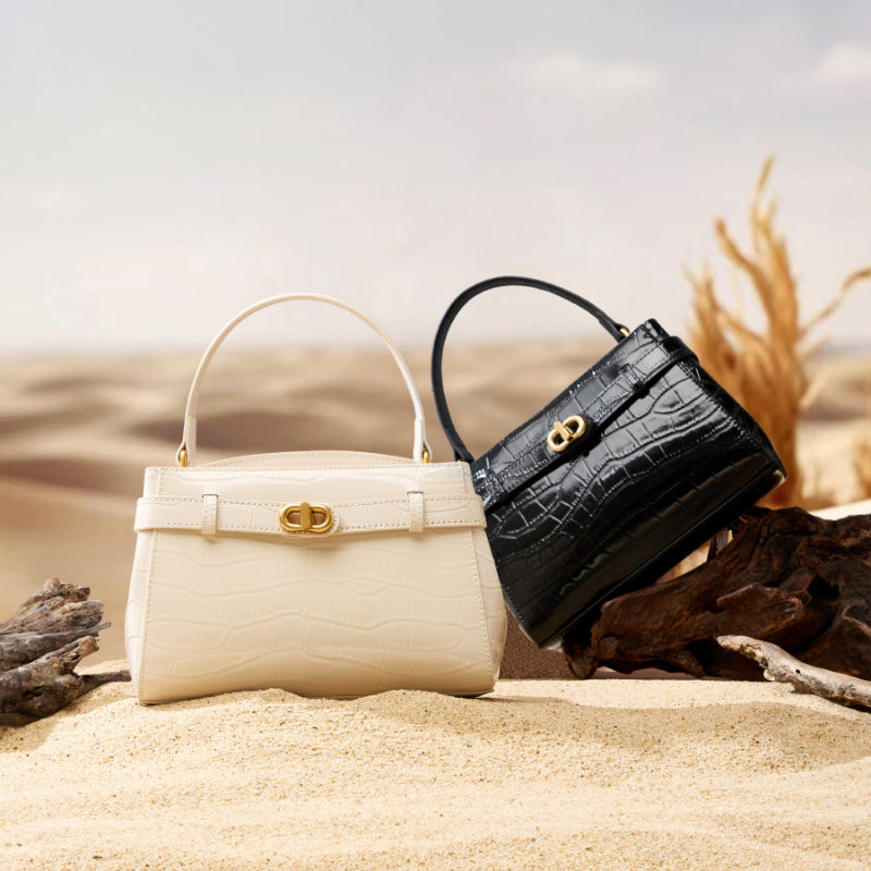 Crocodile pattern Kelly bag shoulder crossbody bag