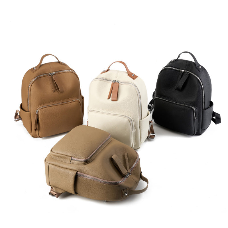 Top layer cowhide casual backpack