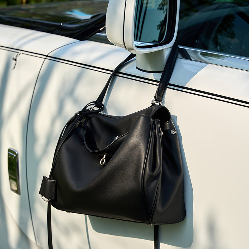 Rodeo Kelly Tote Bag Large Capacity Calfskin Single Shoulder Handle Lock Commuter Underarm Bag