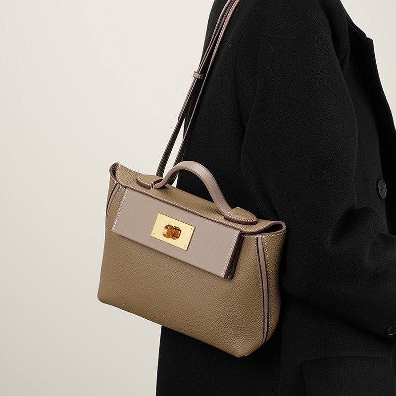 Genuine leather Kelly bag mini top layer cowhide backpack handbag shoulder crossbody backpack