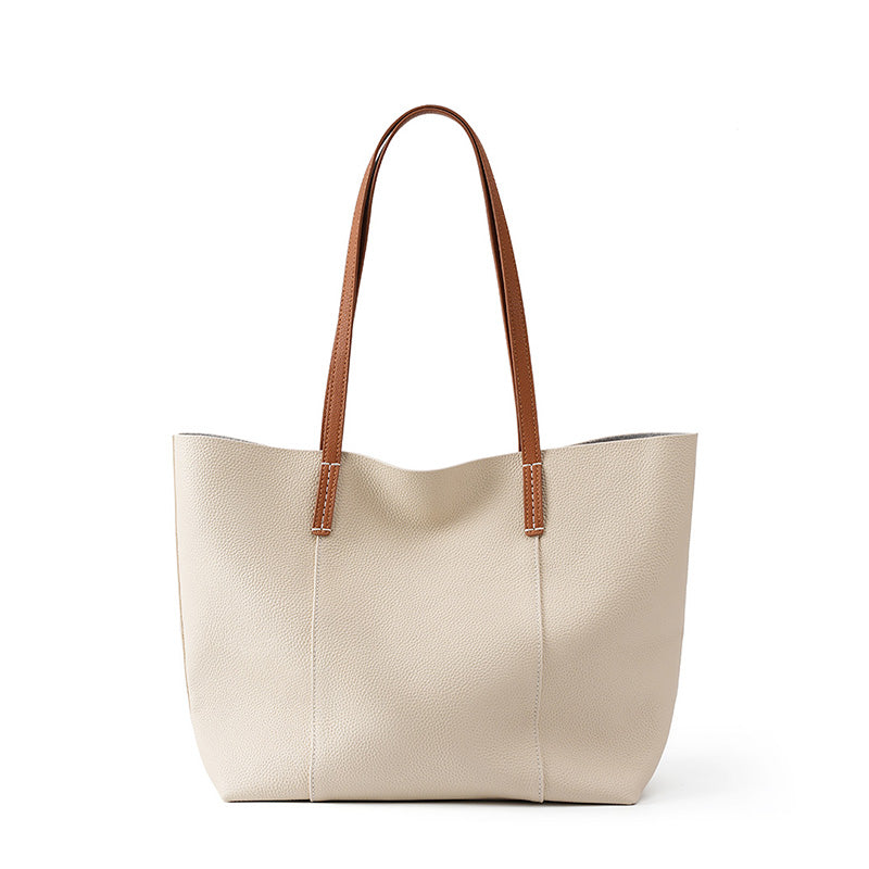 First layer cowhide handmade tote bag women's commuter bag large capacity portable shoulder bag