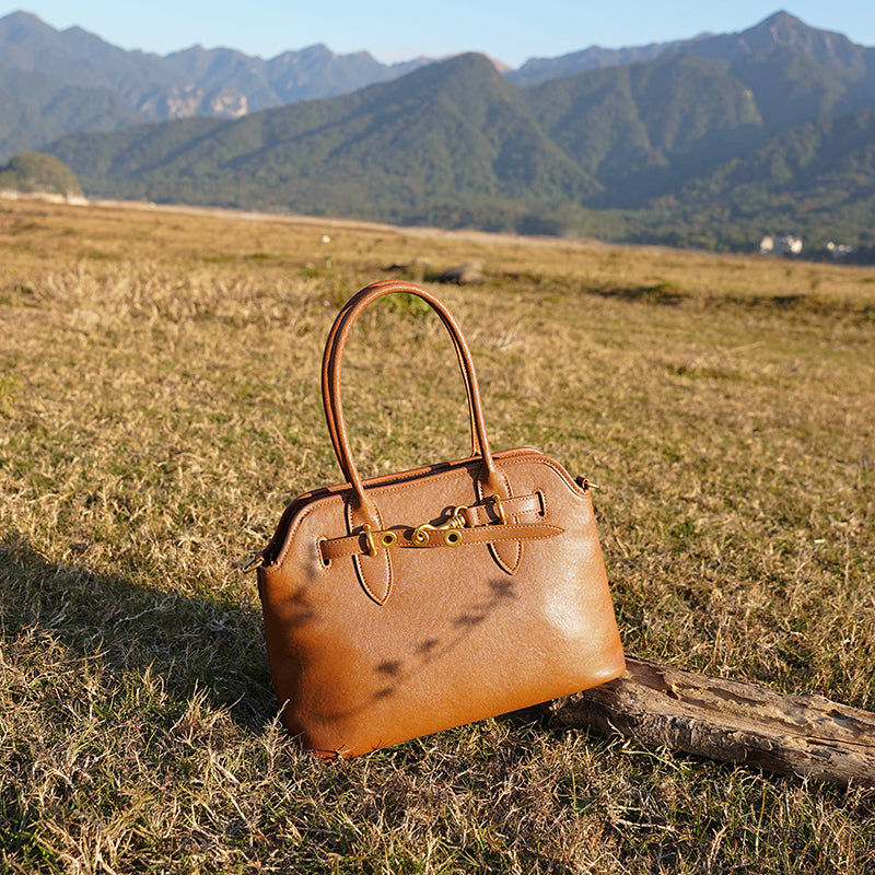 Genuine leather large capacity shoulder underarm bag niche retro versatile handbag crossbody bag