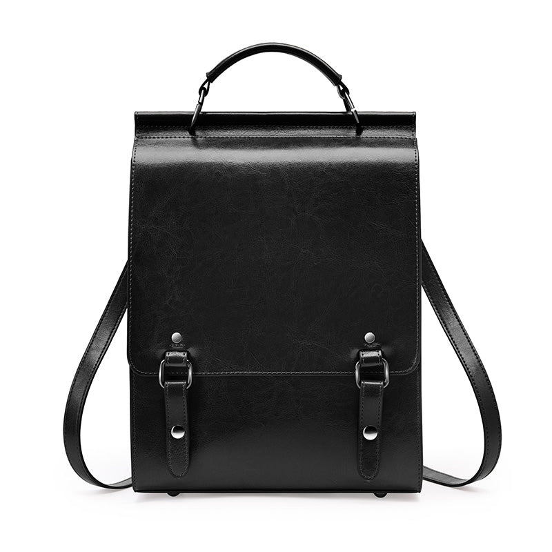 British college style backpack retro leather backpack