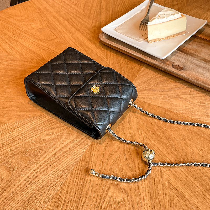 Cowhide versatile chain mini shoulder crossbody mobile phone bag