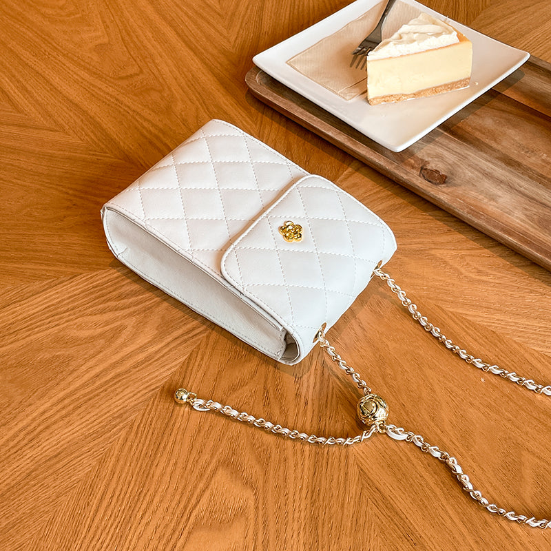 Cowhide versatile chain mini shoulder crossbody mobile phone bag
