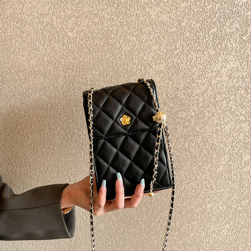 Cowhide versatile chain mini shoulder crossbody mobile phone bag
