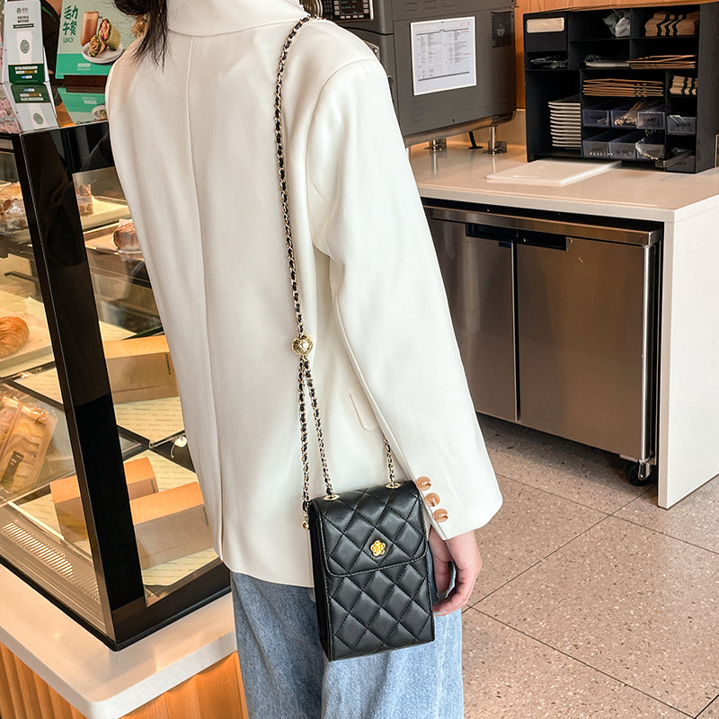 Cowhide versatile chain mini shoulder crossbody mobile phone bag