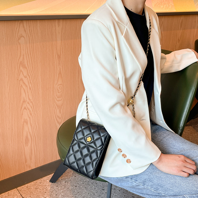 Cowhide versatile chain mini shoulder crossbody mobile phone bag