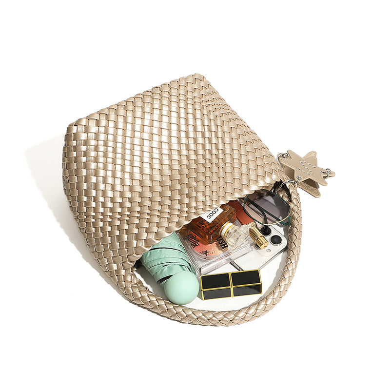 New hand-woven genuine leather texture tote bag large capacity hand-held mother-and-child bag underarm bag shoulder bag for women