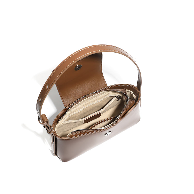 Genuine leather niche design underarm bag commuter fashion simple temperament versatile handbag shoulder bag