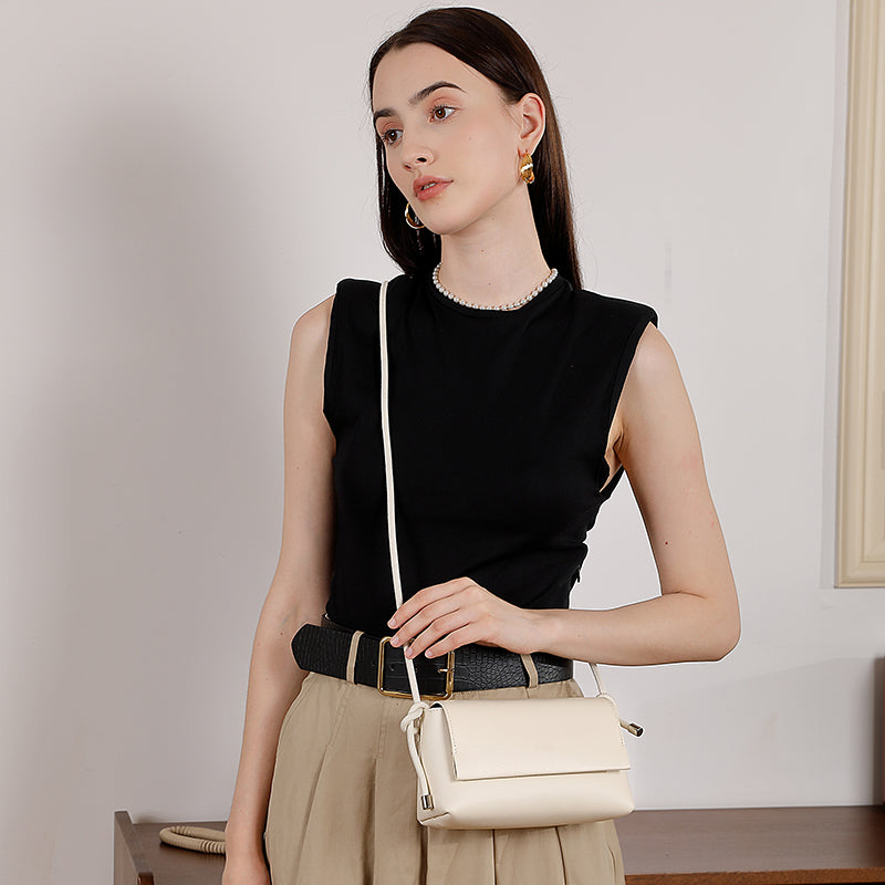 First layer soft cowhide versatile crossbody bag genuine leather women's bag niche shoulder underarm bag small bag