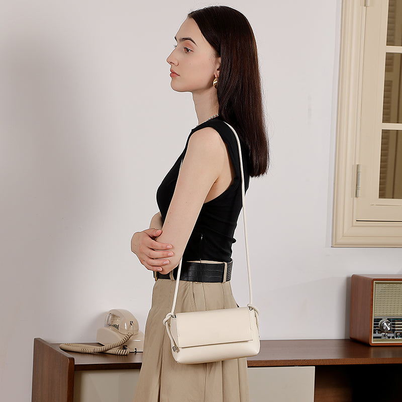First layer soft cowhide versatile crossbody bag genuine leather women's bag niche shoulder underarm bag small bag