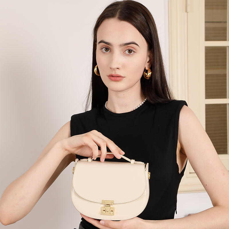 Genuine leather handbag saddle bag simple fashion messenger bag all-match high-end women's bag