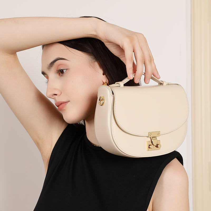 Genuine leather handbag saddle bag simple fashion messenger bag all-match high-end women's bag