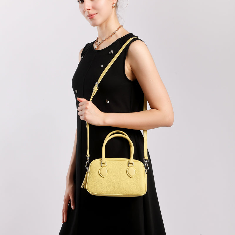 Genuine leather high-end handbag Boston bag mini crossbody shoulder bag pillow bag underarm women's bag