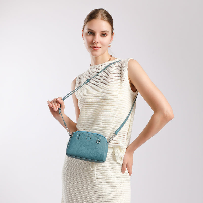 Genuine leather women's bag fashionable mini shoulder bag coin purse first layer cowhide versatile crossbody women's bag