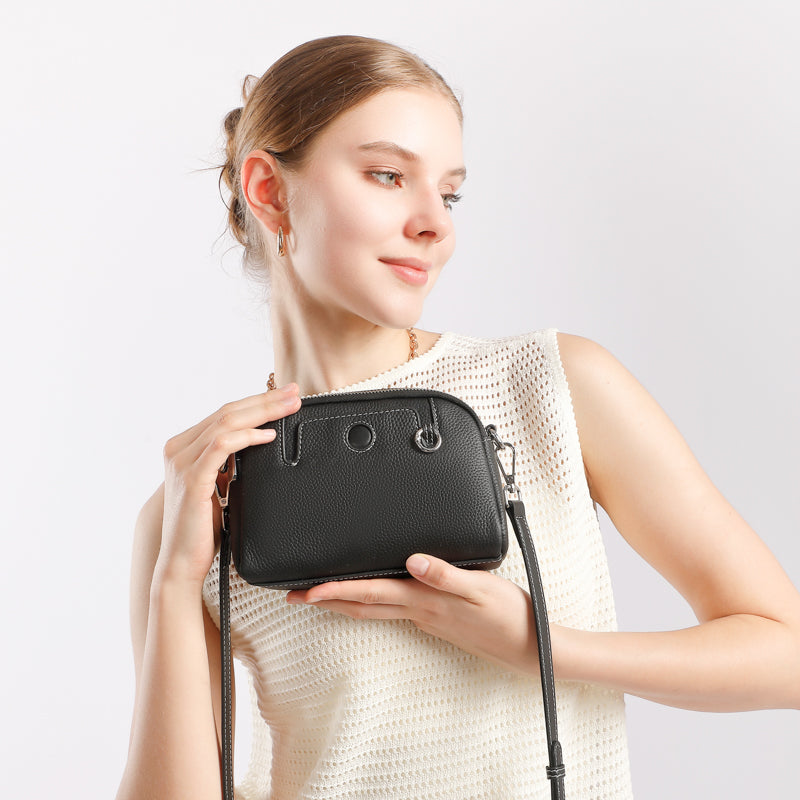 Genuine leather women's bag fashionable mini shoulder bag coin purse first layer cowhide versatile crossbody women's bag