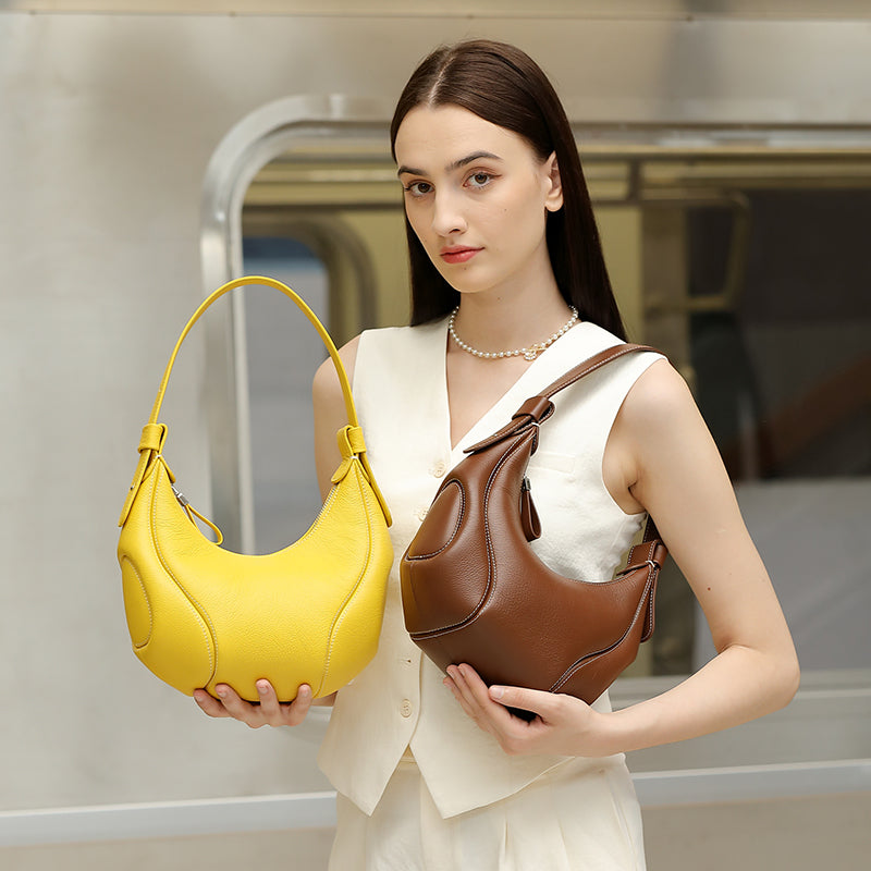 Genuine leather baseball underarm bag Maillard bag niche retro shoulder messenger bag