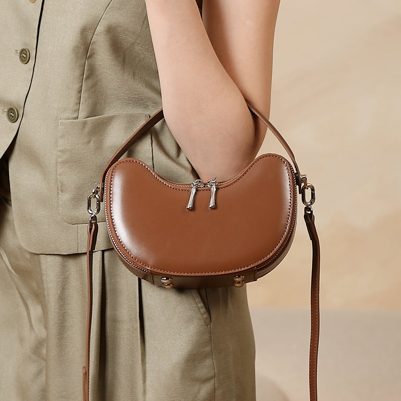 Niche design genuine leather handbag genuine leather exquisite high-end shoulder crossbody dumpling women