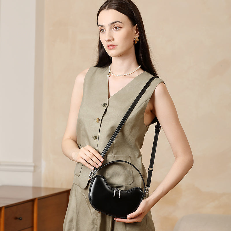 Niche design genuine leather handbag genuine leather exquisite high-end shoulder crossbody dumpling women