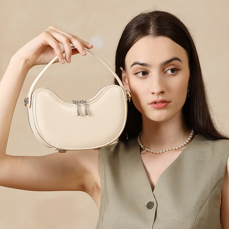 Niche design genuine leather handbag genuine leather exquisite high-end shoulder crossbody dumpling women