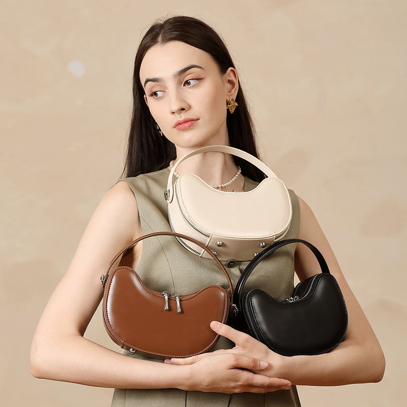 Niche design genuine leather handbag genuine leather exquisite high-end shoulder crossbody dumpling women
