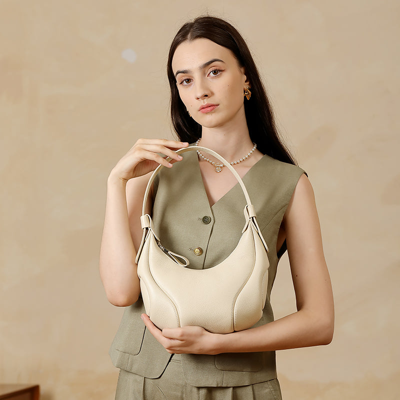 Genuine leather baseball underarm bag Maillard bag niche retro shoulder messenger bag