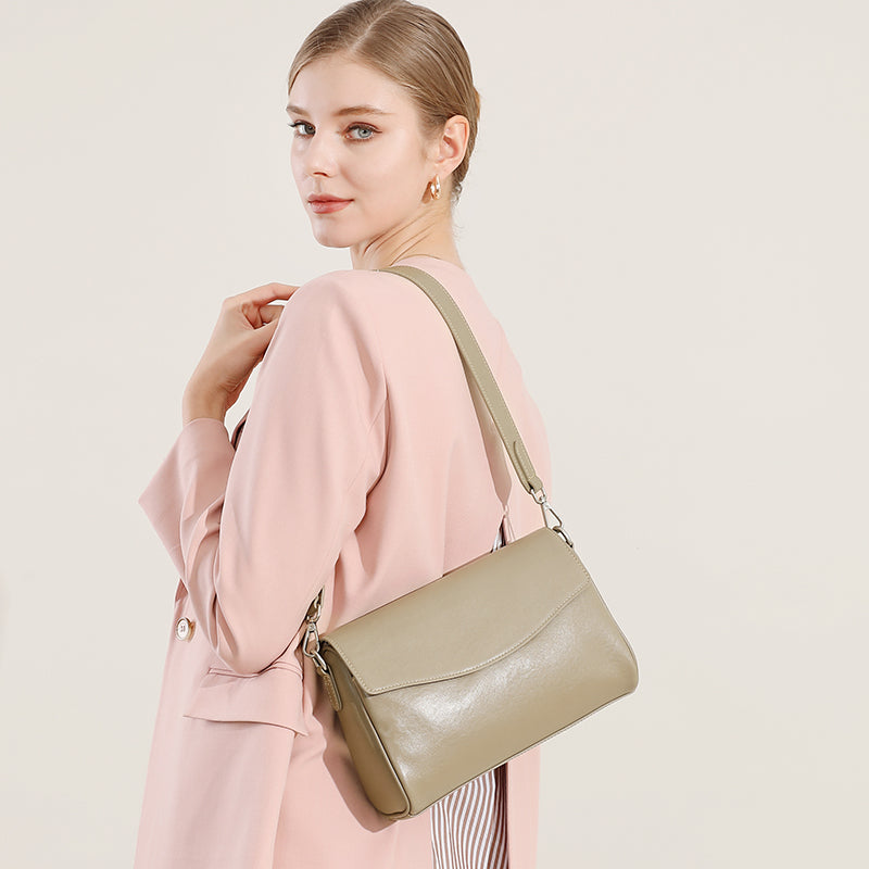 Versatile high-grade genuine leather underarm bag crossbody large capacity women's bag single shoulder pillow bag bags