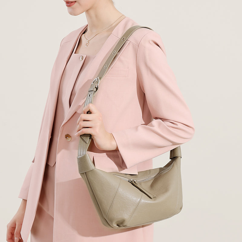 Top layer cowhide genuine leather messenger bag light luxury versatile high-end shoulder bag niche fashion underarm bag