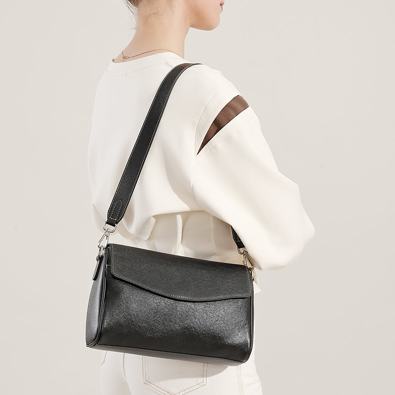 Versatile high-grade genuine leather underarm bag crossbody large capacity women's bag single shoulder pillow bag bags