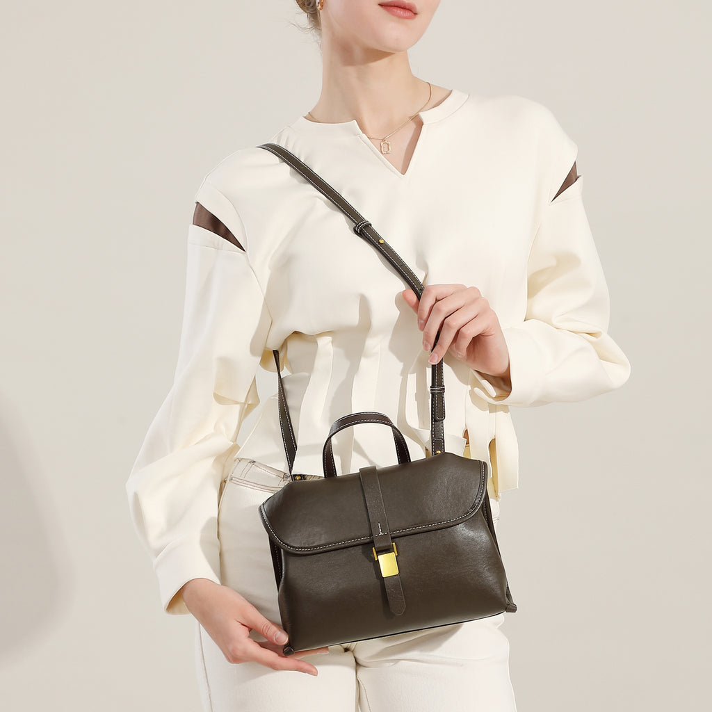 Genuine leather casual handbag handbag versatile women's bag retro messenger bag shoulder crossbody commuter bag