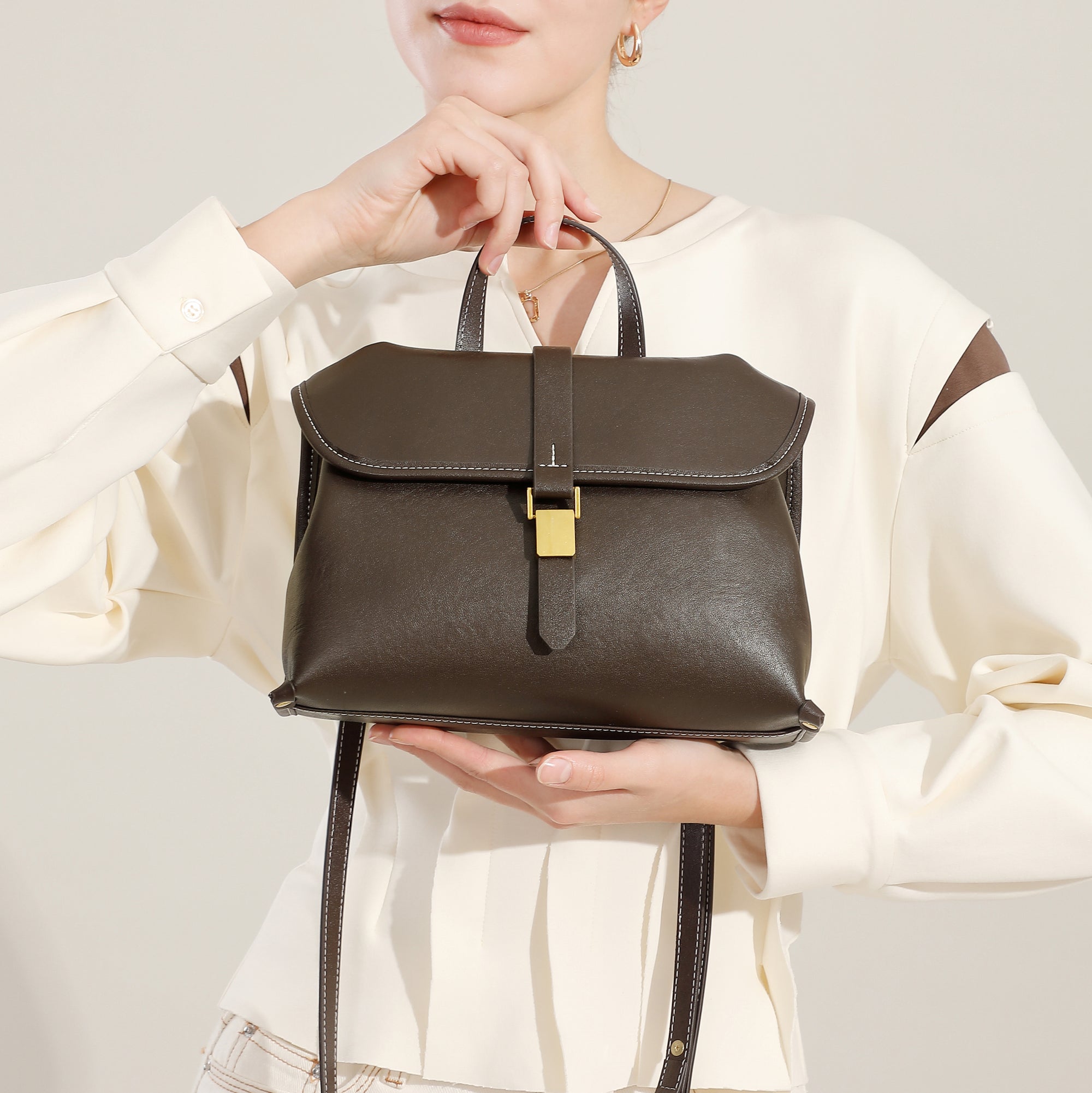 Genuine leather casual handbag handbag versatile women's bag retro messenger bag shoulder crossbody commuter bag