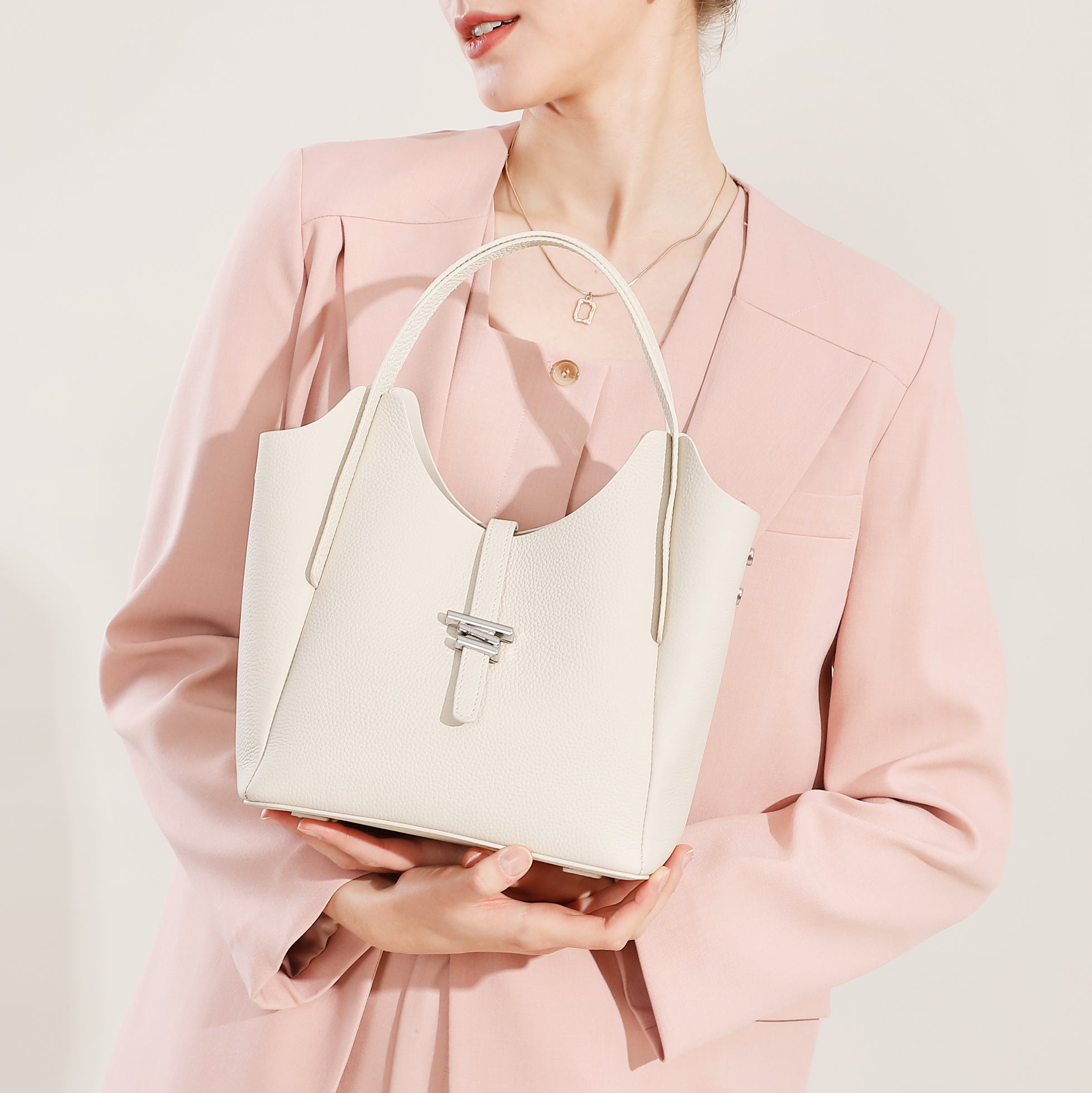 women's genuine leather handbag bucket bag
