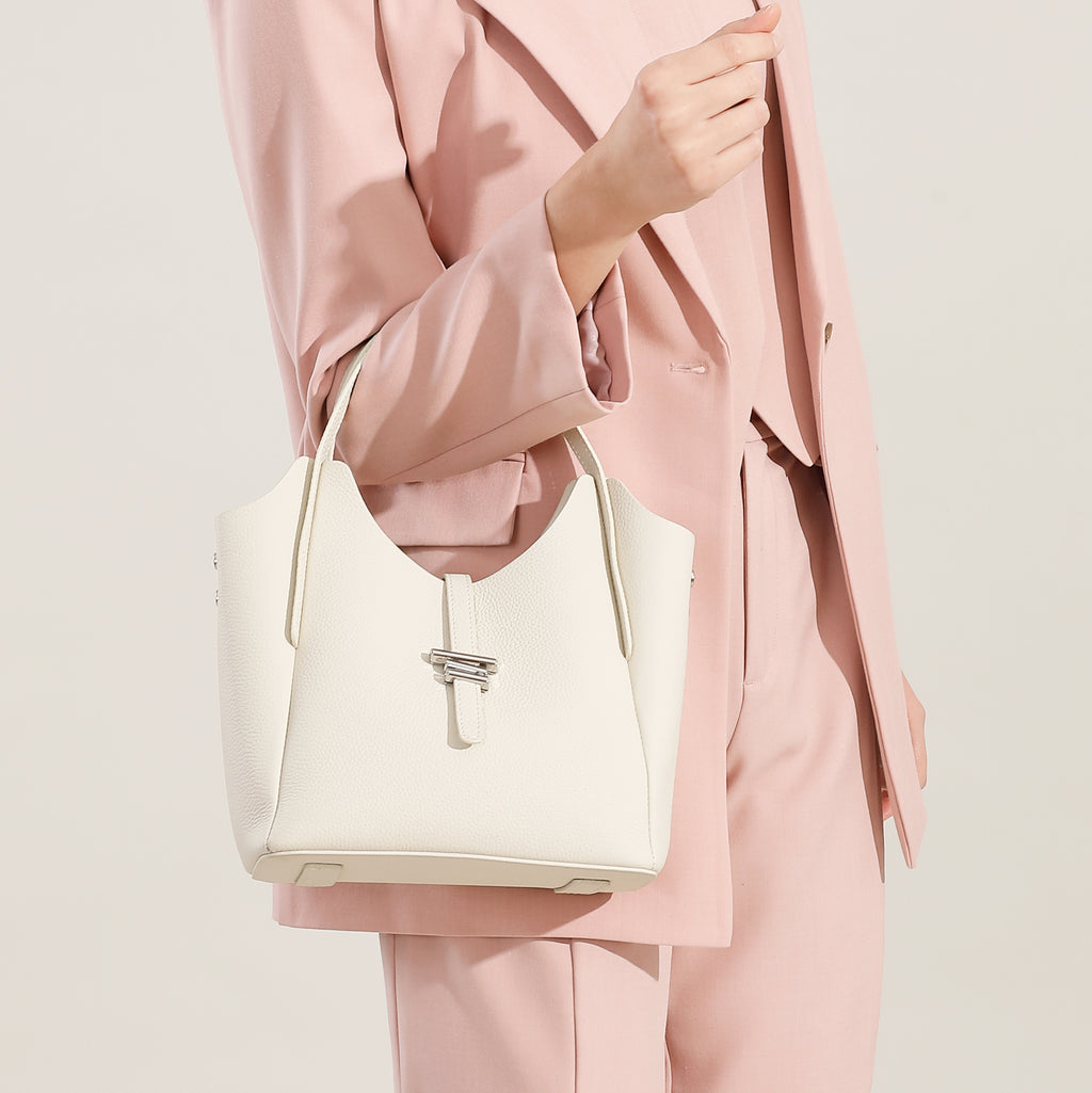 women's genuine leather handbag bucket bag