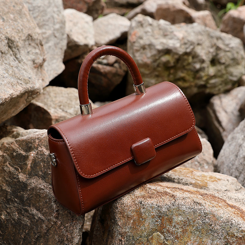 Genuine leather handbag light luxury niche high-end shoulder messenger bag light and versatile women's bag