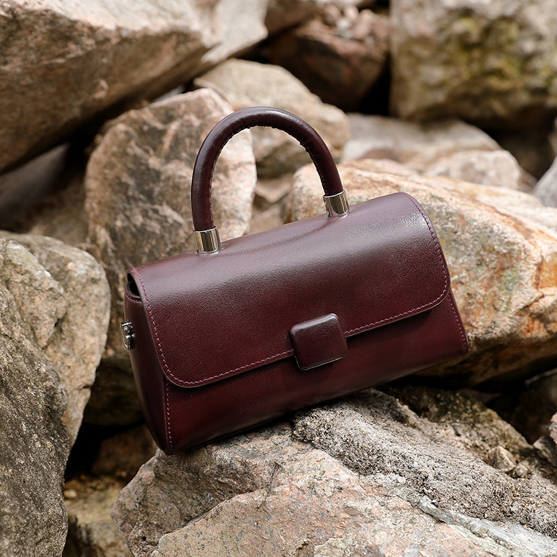 Genuine leather handbag light luxury niche high-end shoulder messenger bag light and versatile women's bag